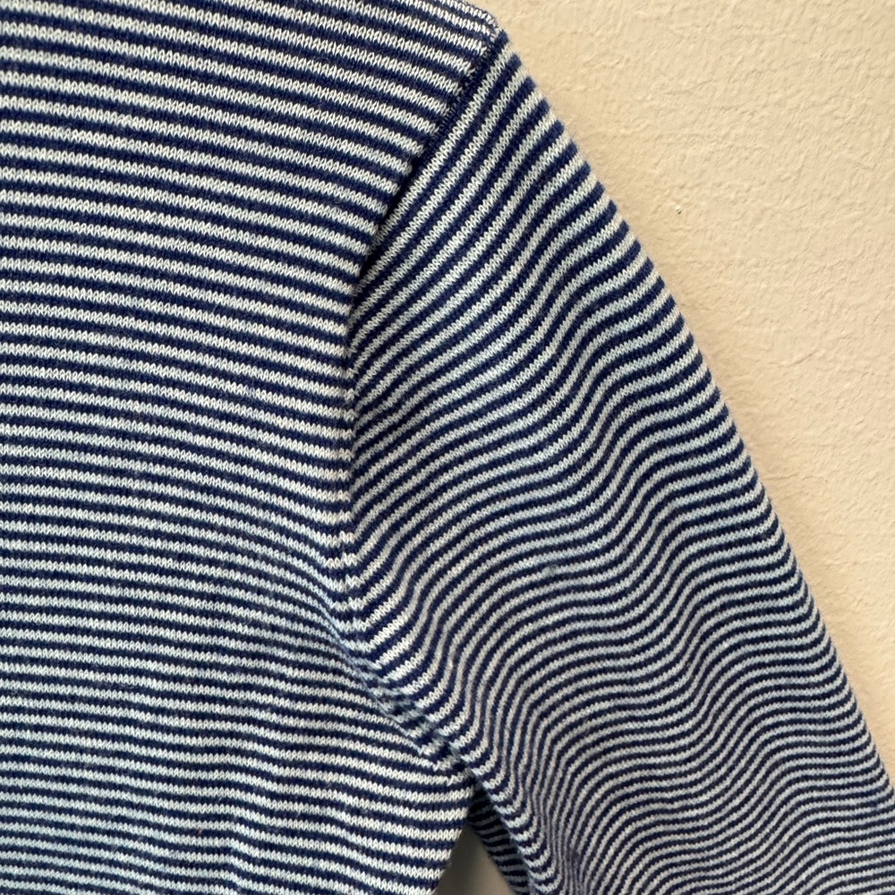 Title Nine Synergy Rolled Turtleneck Lightweight Sweater - Blue Stripe - Small - Picture 4 of 9
